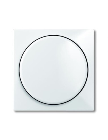 2115-94-507^POKRYWA Z POKRĘTŁEM I LAMPKĄ NEONOWĄ DO ŚCIEMNIACZY BUSCH-DIMMER.  Basic55 biały alpejski