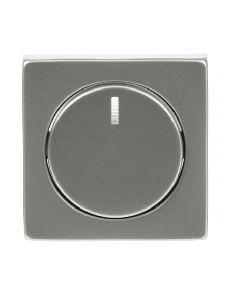 6540-866-102^POKRYWA Z POKRĘTŁEM I LAMPKĄ NEONOWĄ PODWYŻSZONA KONSTRUKCJA. DO ŚCIEMNIACZY BUSCH-DIMMER. -PURE-STAL SZLACHETNA