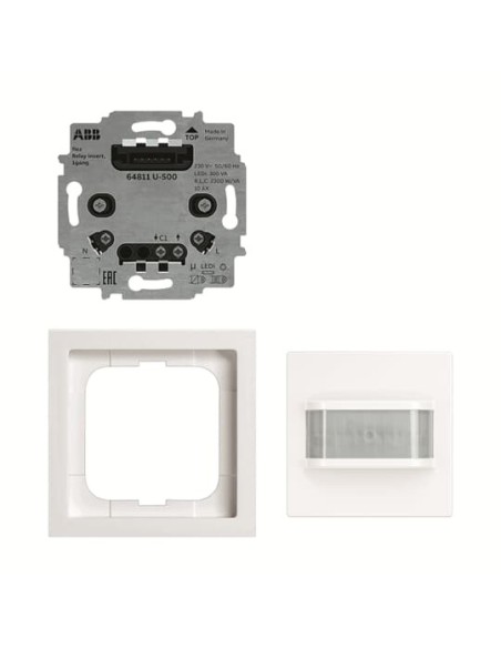 64762 UJ-84-500  ABB-flexTronics  kompletny czujnik ruchu watchdog z ramką 1x10A  future linear 84 biały studyjny