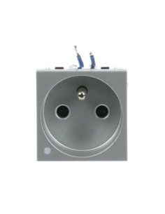 R2287.8 PL Gniazdo z bolcem z diodą - 2M - Srebrny