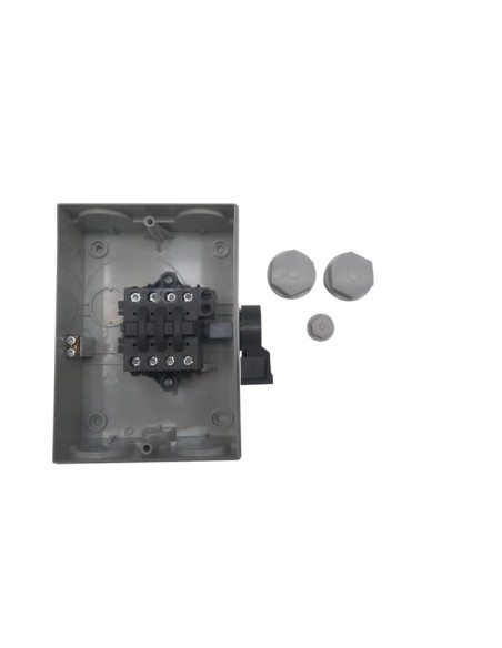 BW440TPSN Rozłącznik w obudowie plastikowej 4-bieg 40A IP65 napęd boczny jasnoszara obudowa z ciemnoszarą pokrywą membran