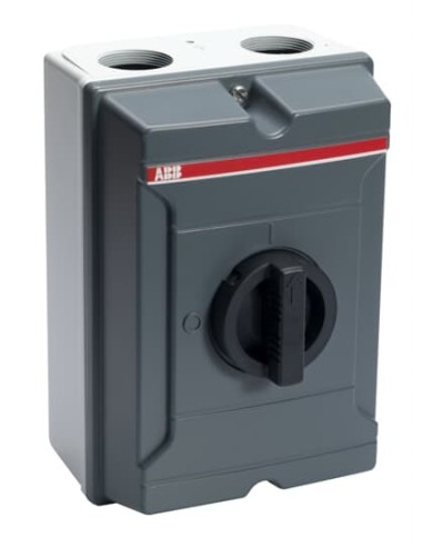 KSE463TPSN Rozłącznik w obudowie aluminiowej 4-bieg 63A IP65 napęd z przodu jasnoszara obudowa z ciemnoszarą pokrywą i rącz