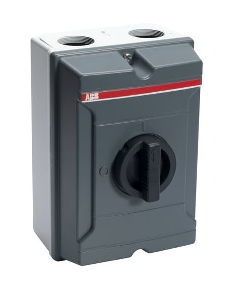 KSE463TPSN Rozłącznik w obudowie aluminiowej 4-bieg 63A IP65 napęd z przodu jasnoszara obudowa z ciemnoszarą pokrywą i rącz