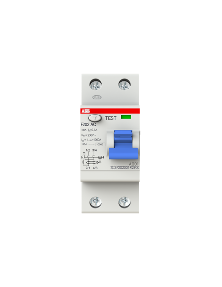 F202 AC-100 0.1 wyłącznik różnicowo-prądowy  2P  AC  100A  100mA  bezzwłoczny