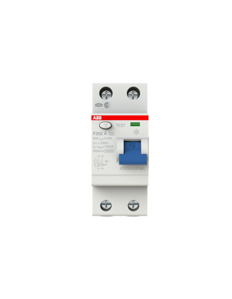 F202 A-80 0.03 wyłącznik różnicowo-prądowy  2P  A  80A  30mA  bezzwłoczny