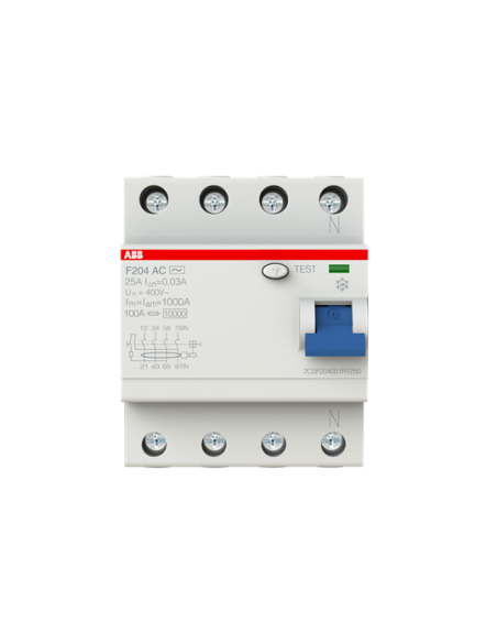 F204 AC-25 0.03 wyłącznik różnicowo-prądowy  4P  AC  25A  30mA  bezzwłoczny