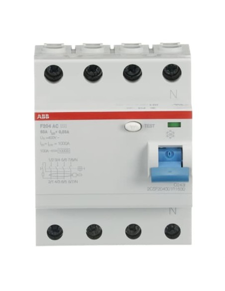 F204 AC-63 0.03 wyłącznik różnicowo-prądowy  4P  AC  63A  30mA  bezzwłoczny