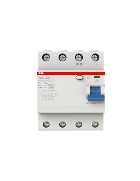 F204 AC-80 0.03 wyłącznik różnicowo-prądowy  4P  AC  80A  30mA  bezzwłoczny