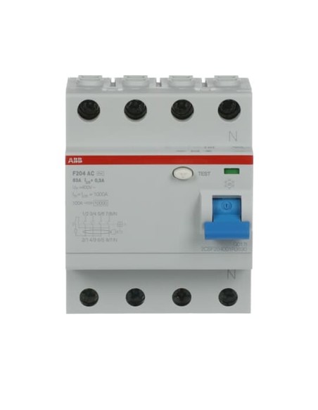 F204 AC-63 0.3 wyłącznik różnicowo-prądowy  4P  AC  63A  300mA  bezzwłoczny