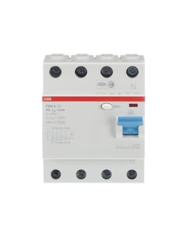 F204 A-25 0.03 wyłącznik różnicowo-prądowy  4P  A  25A  30mA  bezzwłoczny