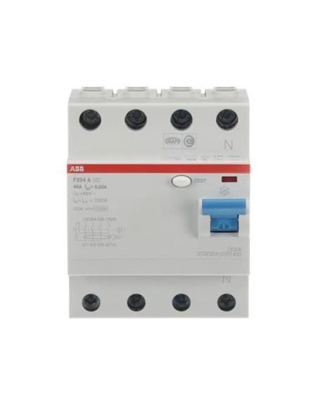 F204 A-40 0.03 wyłącznik różnicowo-prądowy  4P  A  40A  30mA  bezzwłoczny