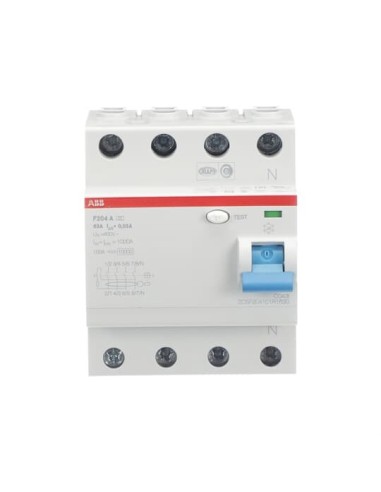 F204 A-63 0.03 wyłącznik różnicowo-prądowy  4P  A  63A  30mA  bezzwłoczny