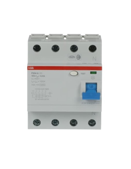 F204 A-100 0.03 wyłącznik różnicowo-prądowy  4P  A  100A  30mA  bezzwłoczny