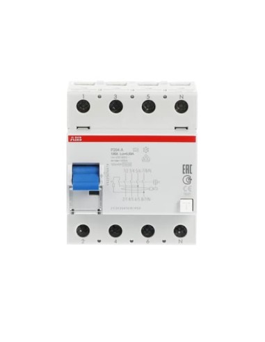 F204 A-125 0.03 wyłącznik różnicowo-prądowy  4P  A  125A  30mA  bezzwłoczny