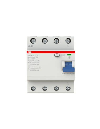 F204 A-63 0.3 wyłącznik różnicowo-prądowy  4P  A  63A  300mA  bezzwłoczny