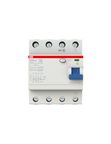 F204 A-100 0.3 wyłącznik różnicowo-prądowy  4P  A  100A  300mA  bezzwłoczny