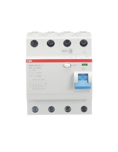 F204 A-63 0.03 AP-R wyłącznik różnicowo-prądowy  4P  A  63A  30mA  krótkozwłoczny