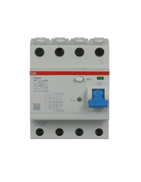 F204 B-25 0.03 wyłącznik różnicowo-prądowy  4P  B  25A  30mA  krótkozwłoczny