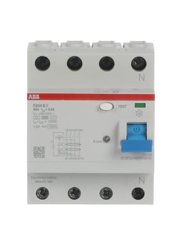 F204 B S-63 0.3 wyłącznik różnicowo-prądowy  4P  B  63A  300mA  krótkozwłoczny