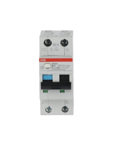 DS201 B40 AC30 wyłącznik różnicowo-nadprądowy  1P+N  char. B  40A  6kA  30mA  AC  bezzwłoczny