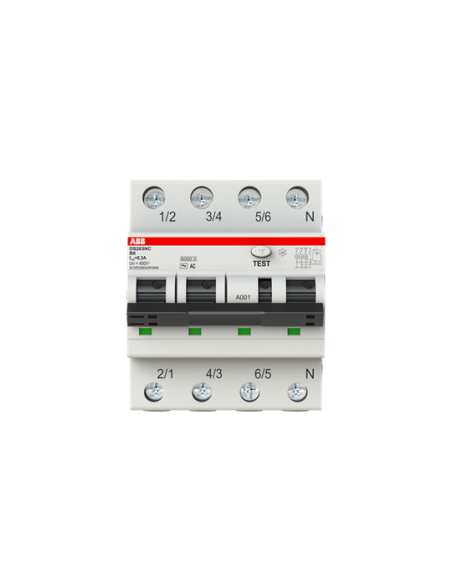 DS203NC B8 AC300 wyłącznik różnicowo-nadprądowy  3P+N  char. B  8A  6kA  300mA  AC  bezzwłoczny