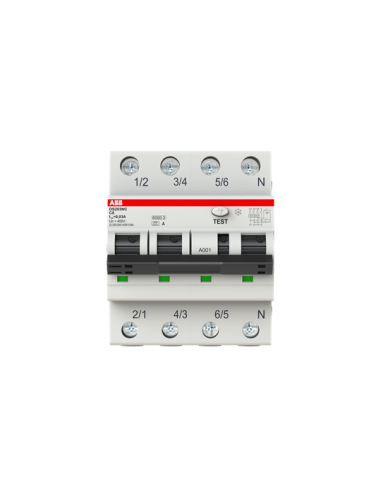 DS203NC C8 A30 wyłącznik różnicowo-nadprądowy  3P+N  char. C  8A  6kA  30mA  A  bezzwłoczny