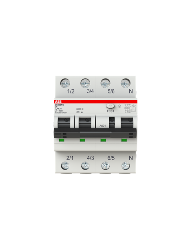 DS203NC C6 A300 wyłącznik różnicowo-nadprądowy  3P+N  char. C  6A  6kA  300mA  A  bezzwłoczny