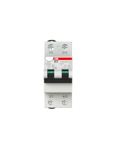 DS202CR M C16 A10 wyłącznik różnicowo-nadprądowy  2P  char. C  16A  10kA  10mA  A  bezzwłoczny