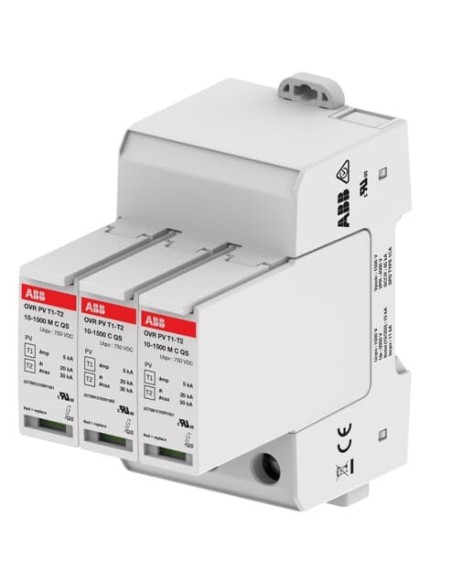 OVR PV T1-T2 10-1500 P QS ogranicznik przepięć  T1-T2  1+1  1500V  Iimp- 5kA  In- 20kA  PV
