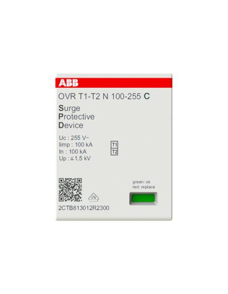 OVR T1-T2 N 100-255 C wkładka ogranicznika  T1-T2  N sumujący  255V  Iimp- 100kA  In- 25kA
