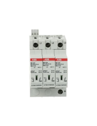 OVR T2 3L 80-440s P TS QS ogranicznik przepięć  T2  3+0  440V  In- 20kA  TN-C IT  + styk