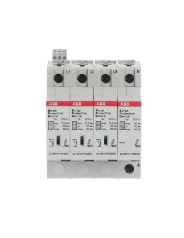 OVR T1-T2 3N 12.5-275s P TS QS ogranicznik przepięć  T1-T2  3+1  275V  Iimp- 125kA  In- 20kA  TN-S   TT  + styk