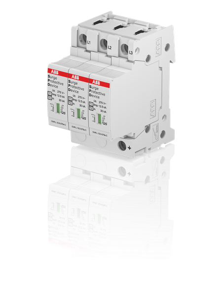 OVR T1-T2 3L 12.5-275s P QS ogranicznik przepięć  T1-T2  3+0  275V  Iimp- 125kA  In- 20kA  TN-C