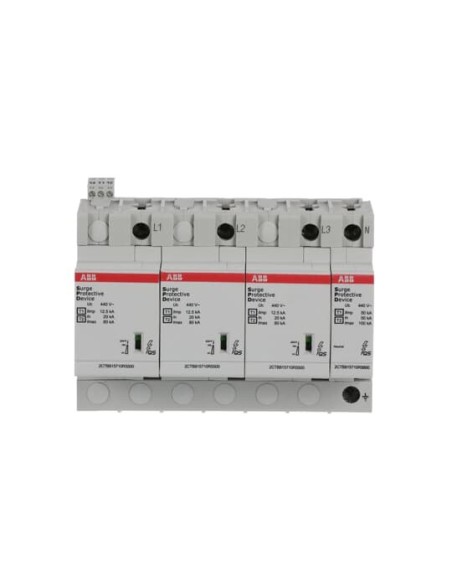 OVR T1-T2 3N 12.5-440s P TS QS ogranicznik przepięć  T1-T2  3+1  440V  Iimp- 125kA  In- 20kA  TN-S   TT  + styk