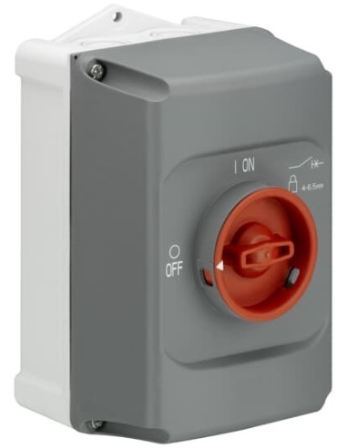 Obudowa do wyłacznika MS132 szary czerwony IB132-F