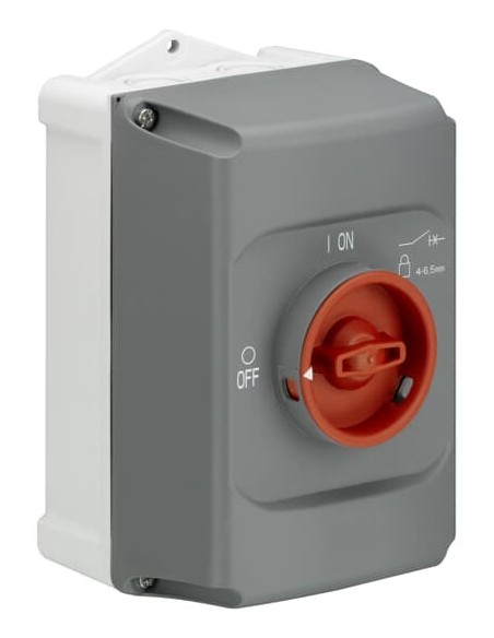 Obudowa do wyłacznika MS132 szary czerwony IB132-F
