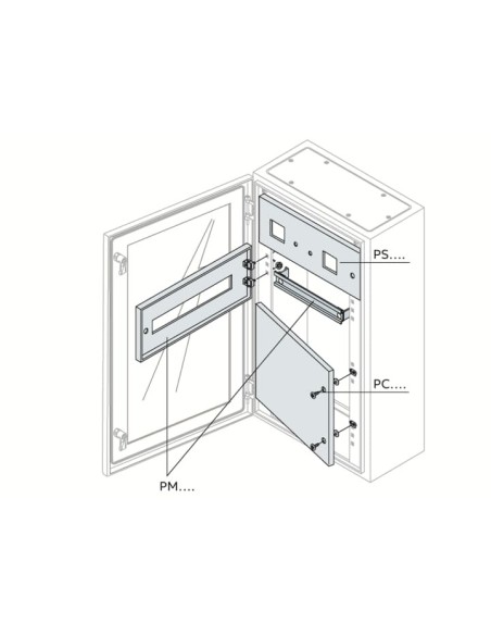 PM1836K maskownica otworowana 36 modułów do obudów typu SR2 185x800mm (WxS)