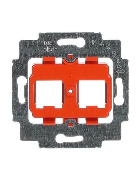 1819PIERŚCIEŃ NOŚNY Z COKOŁEM DO 2 ZŁĄCZY MODULAR JACK. POMARAŃCZOWY