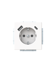 20 EUCB2USBAC-884-500 | gn. Schuko USB A+C | future linear biały 884 studyjny matowy
