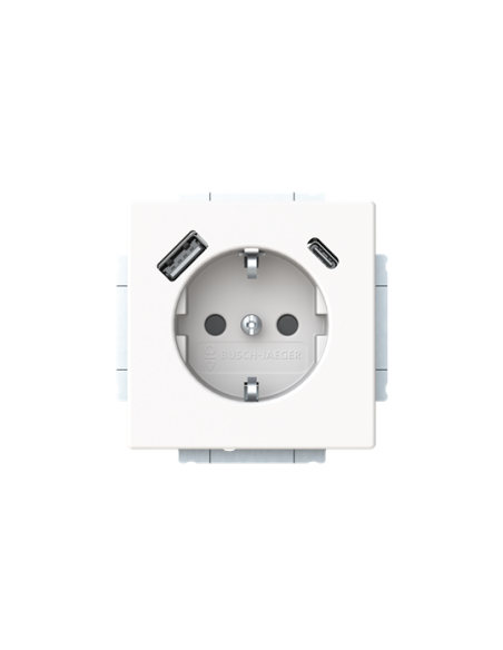 20 EUCB2USBAC-884-500 | gn. Schuko USB A+C | future linear biały 884 studyjny matowy