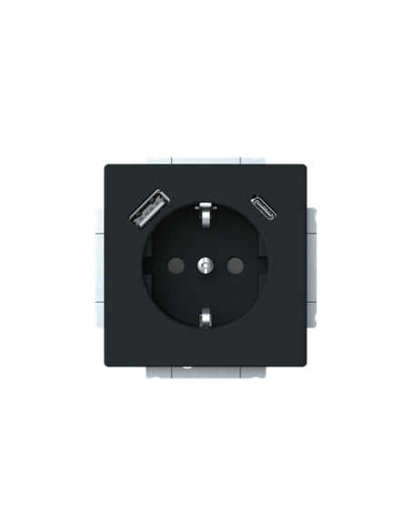 20 EUCB2USBAC-885-500 | gn. Schuko USB A+C | future linear 885 czarny matowy