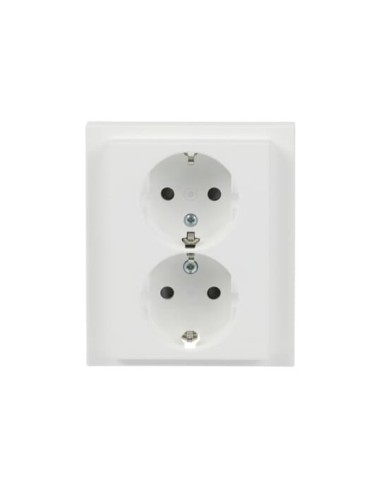 202 EUJRB-884 | gniazdo podwójne SCHUKO safety p/t komplet z ramką bez łap | future linear 884 biały matowy