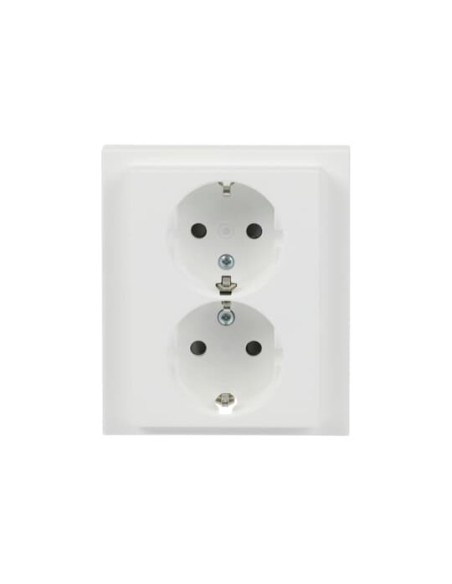 202 EUJRB-884 | gniazdo podwójne SCHUKO safety p/t komplet z ramką bez łap | future linear 884 biały matowy