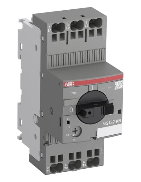 Wyłącznik silnikowy MS132-32KB z terminalami w technologii sprężynowej wtykowej RAIL