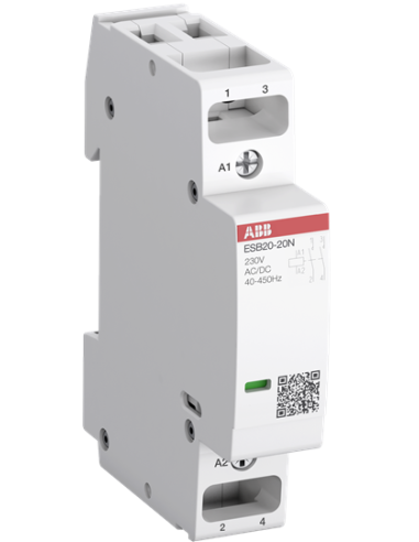 Stycznik ESB20-02N-07 20A (AC-1 AC-7a) 9A (AC-3) 400V AC DC 2NC