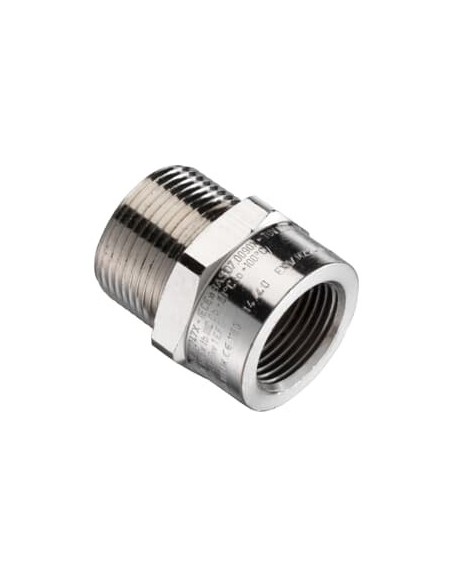 Złącze przejściowe gwintowane 3/4NPT - M16, Mosiądz niklowany