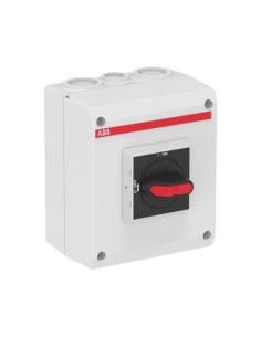 OTP25B3M Rozłącznik w obudowie 3P 400V AC22 25A obudowa IP65 plastikowa pokrętło czarne blokada drzwiczek w pozycji I (ON)