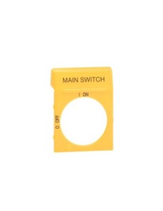 OPY2EN1 Żółta tabliczka z opisem MAIN SWITCH do pokręteł OH2_