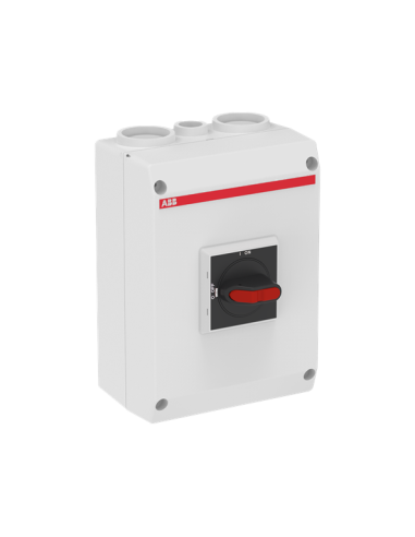 OTP63B4M Rozłącznik w obudowie 4P 400V AC22 80A obudowa IP65 plastikowa pokrętło czarne blokada drzwiczek w pozycji I (ON)