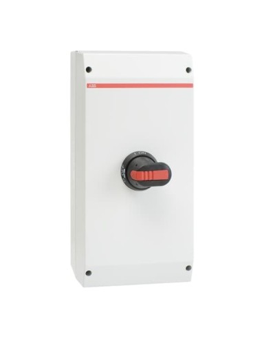 OTP125B6U Rozłącznik w obudowie 6P 400V AC22 125A obudowa IP65 plastikowa rączka czarna blokada drzwiczek w pozycji I (ON)